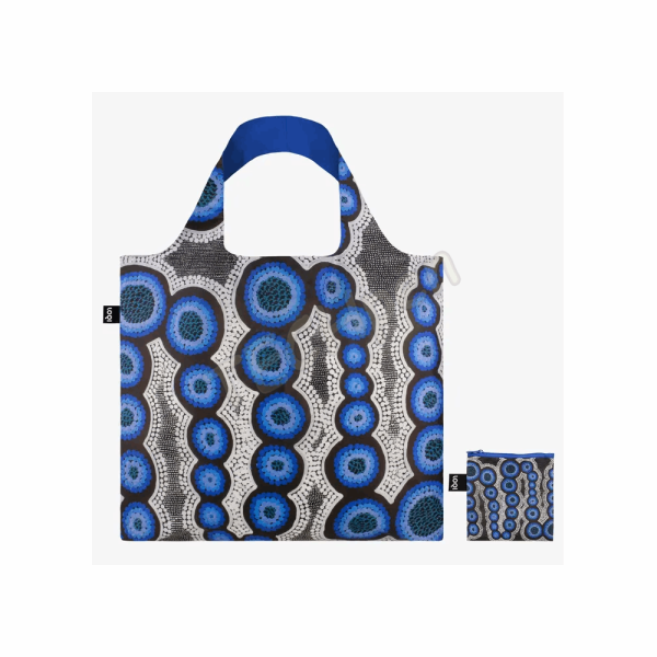 LOQI KE.WD KIRSTEN NANGALA EGAN WATER DREAMING BLUE RECYCLED BAG