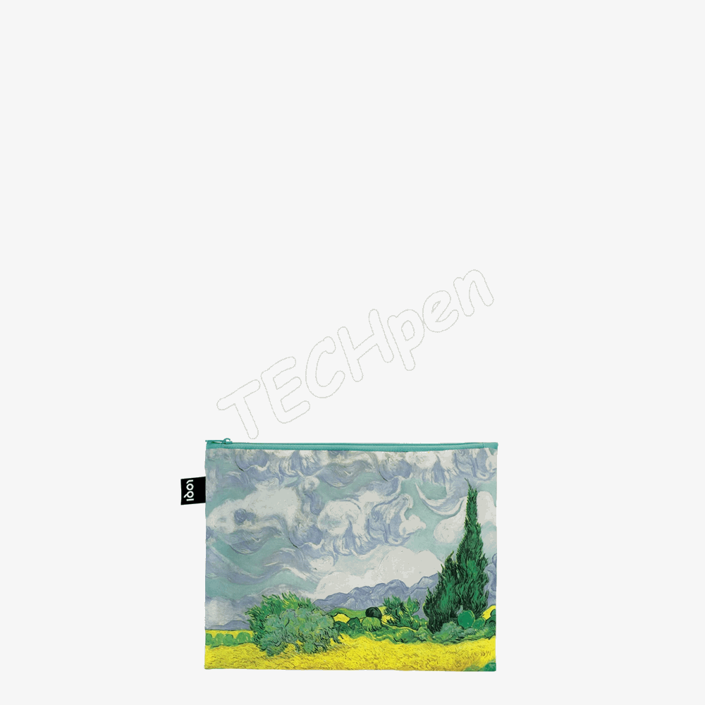 LOQI ZP.VG VINCENT VAN GOGH STARRY NIGHT, WHEATFIELD, IRISES RECYCLED ZIP POCKETS