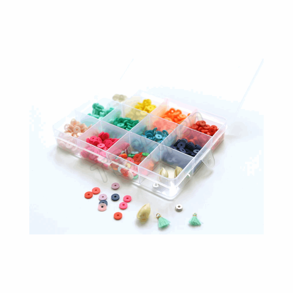 LA PETITE EPICERIE 178062 BOITE DE 11 COULEURS POP DE PERLES HEISHI 6 MM + ACCESSOIRES