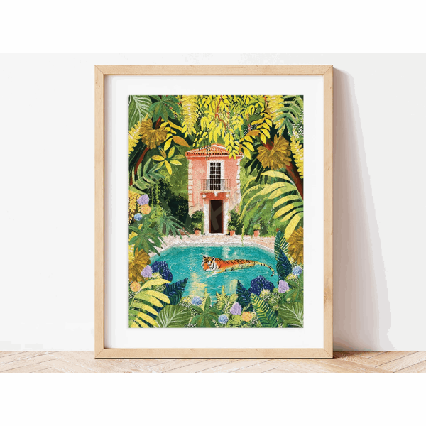 LA PETITE EPICERIE 350065 PETIT PINCEAU - TIGER RELAXING IN MY POOL