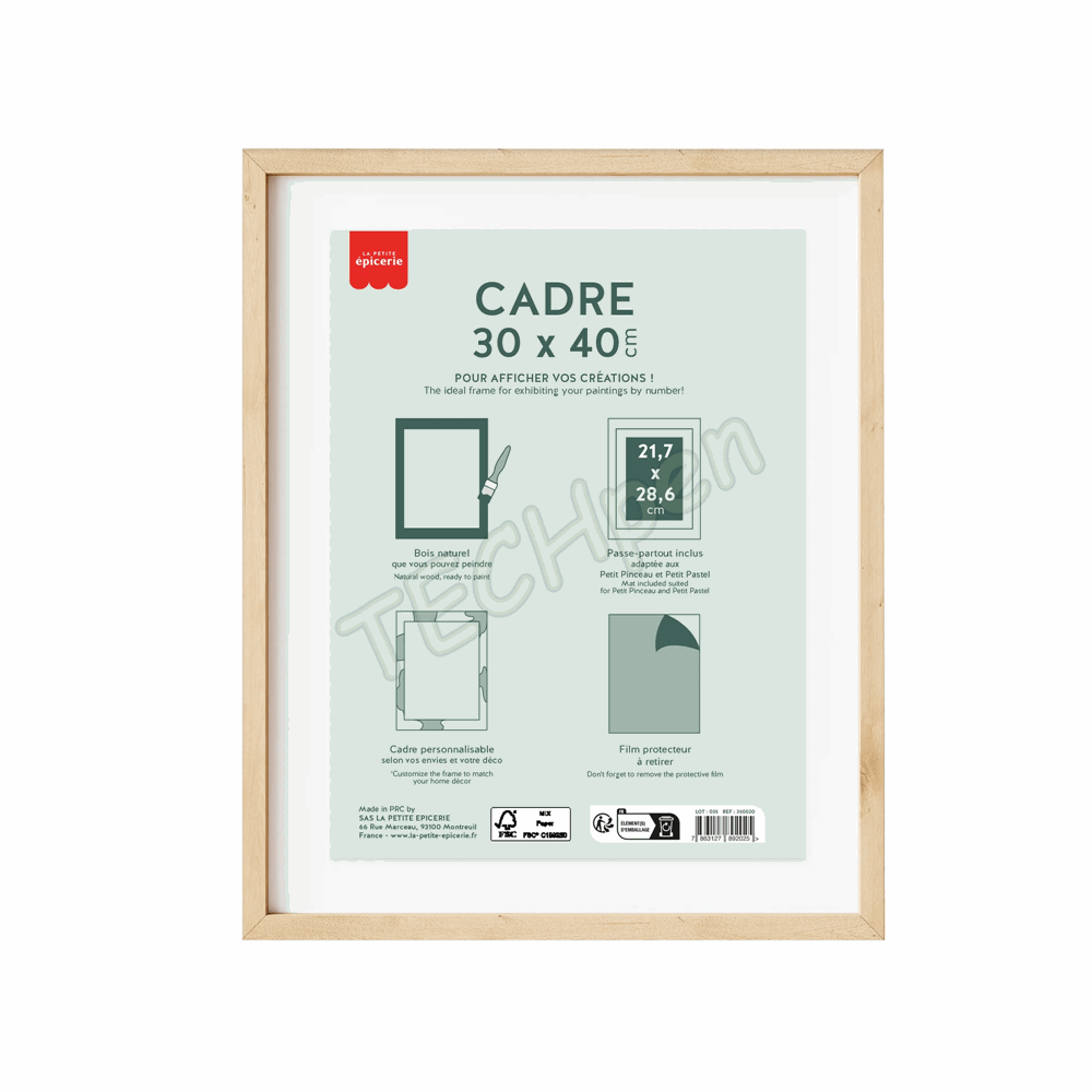LA PETITE EPICERIE 359000 CADRE BOIS 30X40
