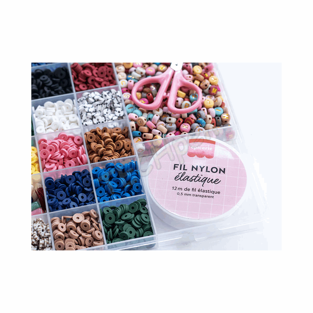 LA PETITE EPICERIE 179001 BOITE DE 16 COULEURS NATURE DE PERLES HEISHI 6 MM + ACCESSOIRES