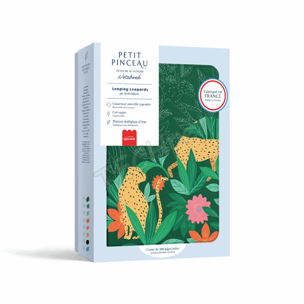 LA PETITE EPICERIE 350901 NOTEBOOK A PEINDRE - LEAPING LEOPARDS