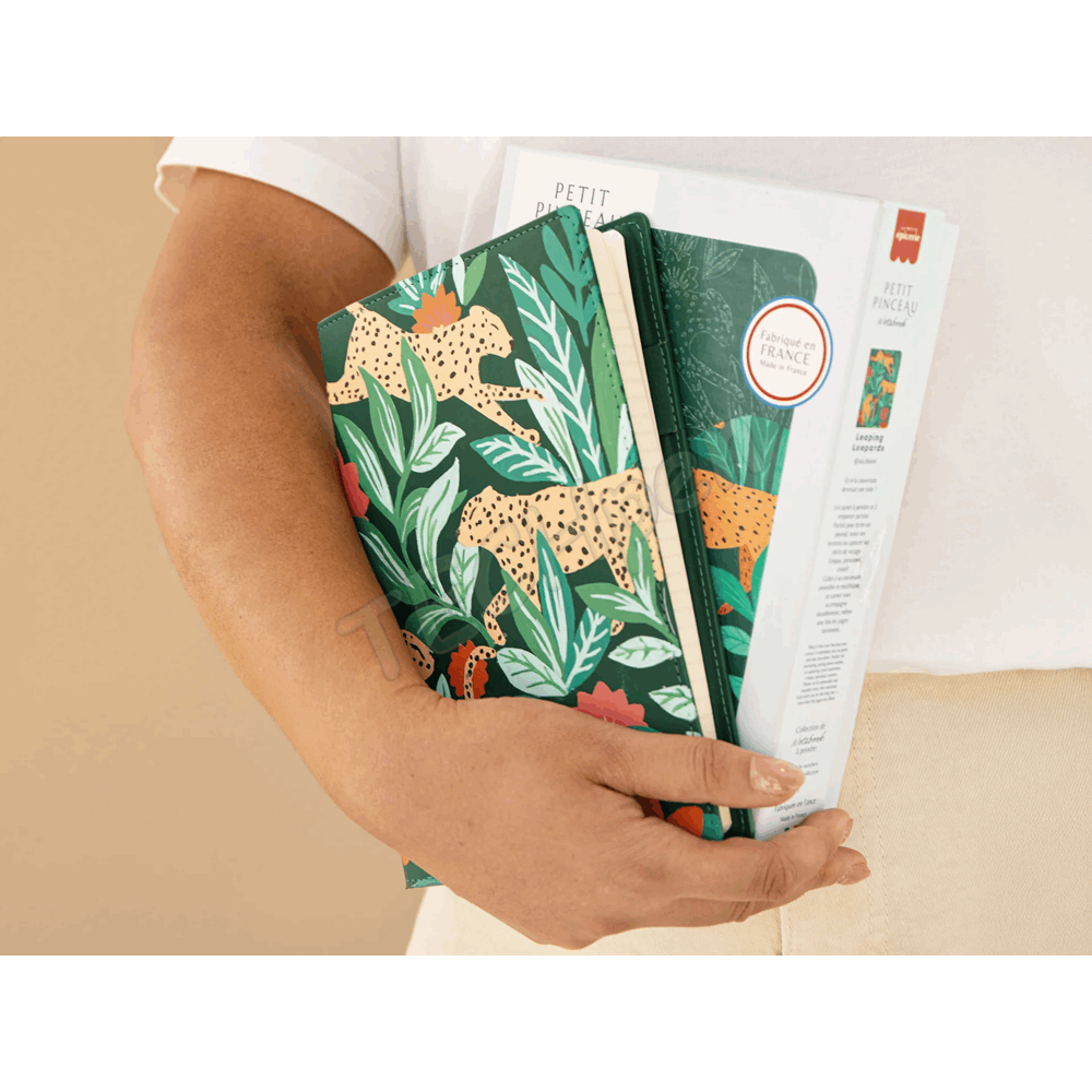 LA PETITE EPICERIE 350901 NOTEBOOK A PEINDRE - LEAPING LEOPARDS