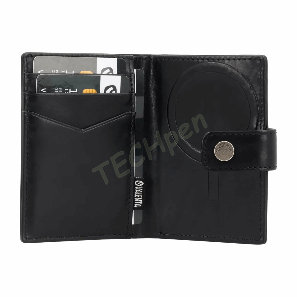 VALENTA 588386 CARD WALLET LEATHER MAGSAFE LUXE BLACK