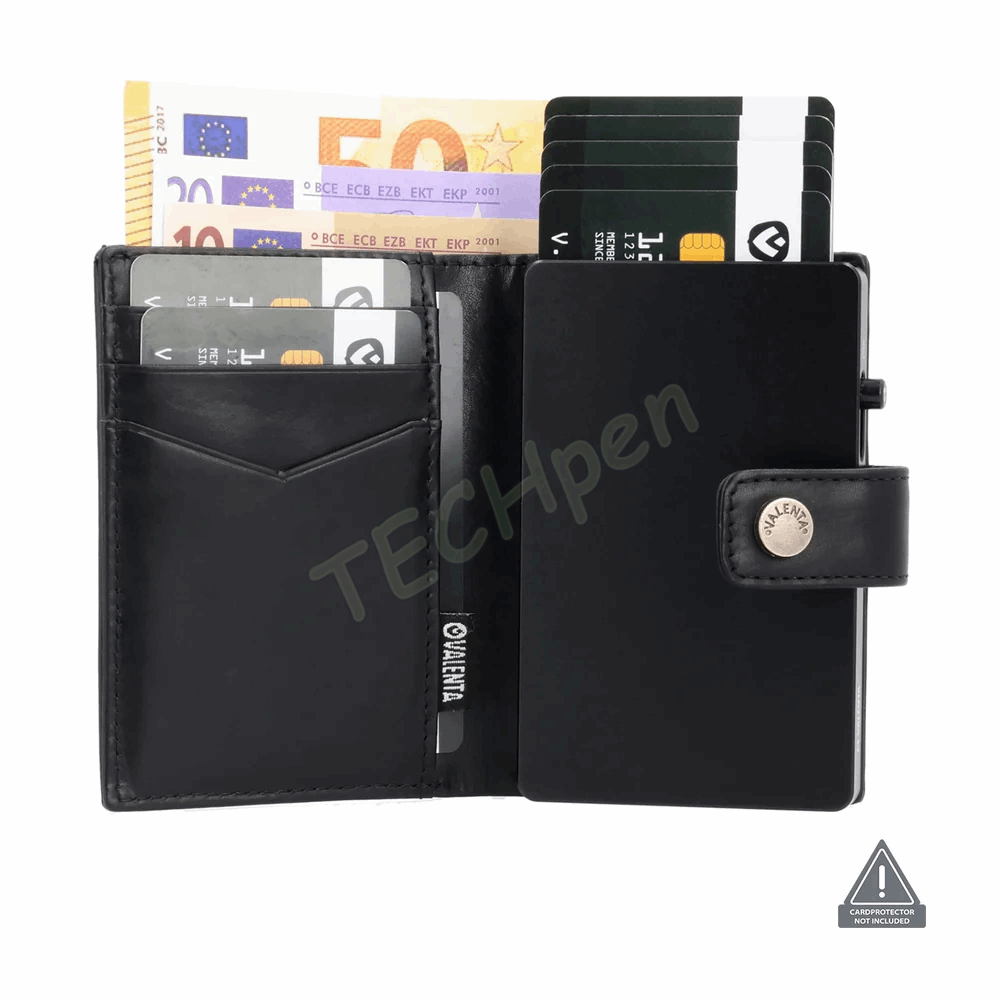 VALENTA 588386 CARD WALLET LEATHER MAGSAFE LUXE BLACK