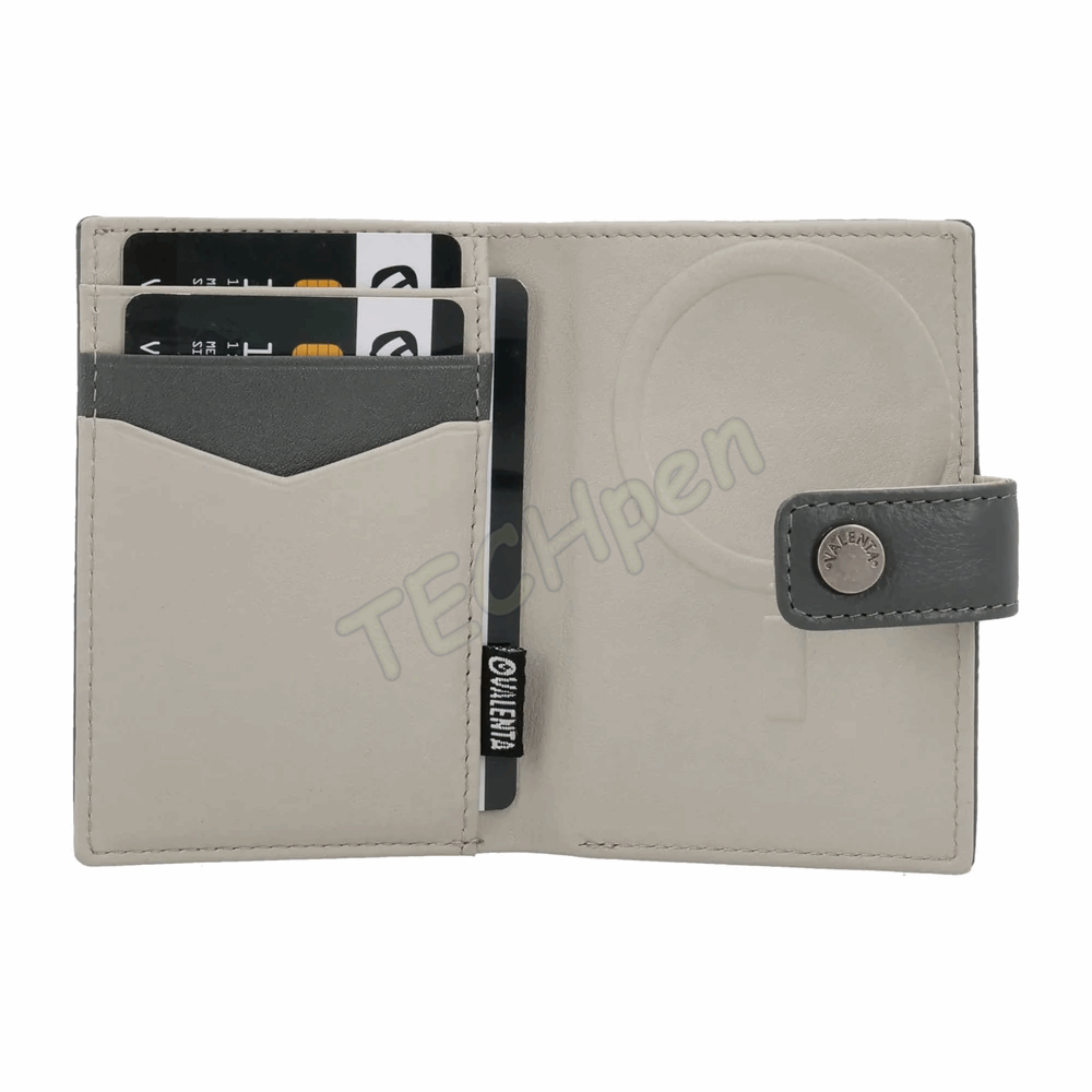 VALENTA 588393 CARD WALLET LEATHER MAGSAFE LUXE GREY