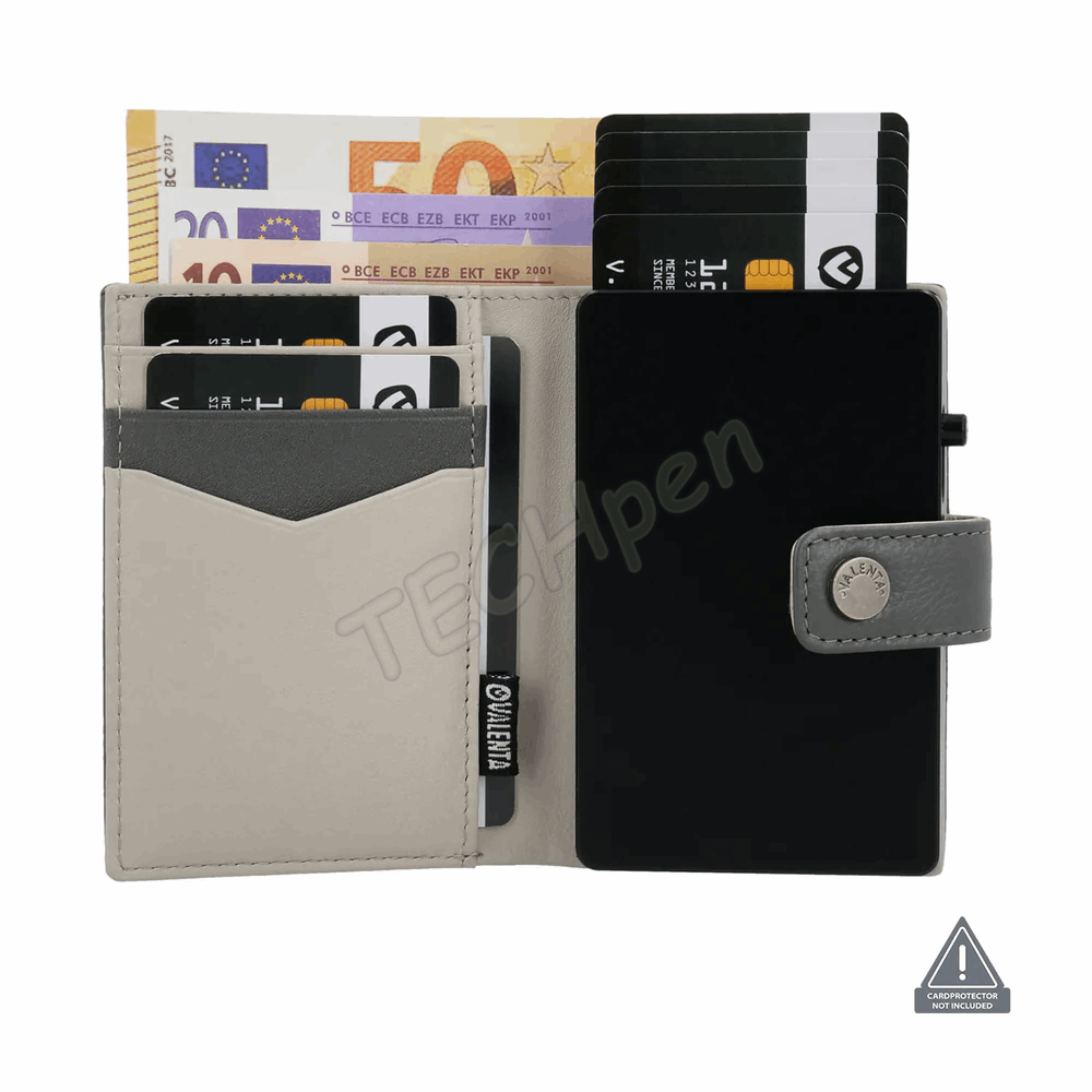 VALENTA 588393 CARD WALLET LEATHER MAGSAFE LUXE GREY