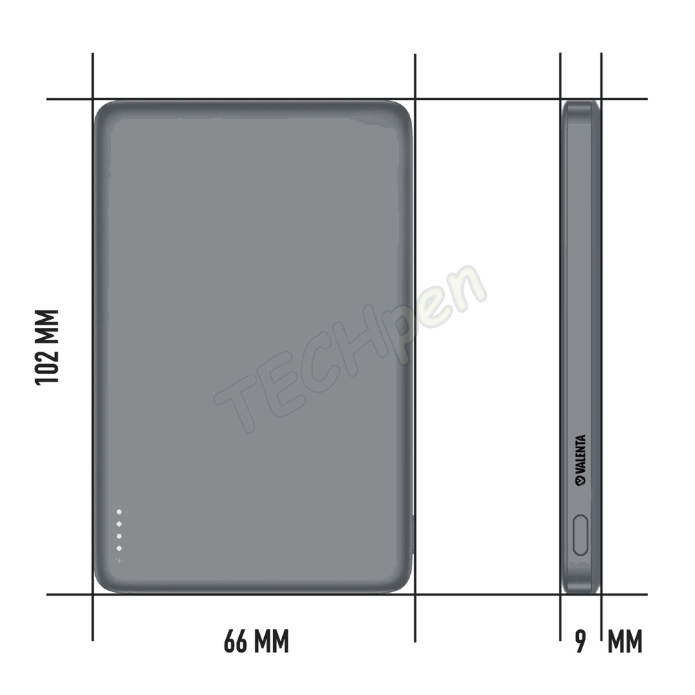 VALENTA 588676 POWERBANK MAGSAFE ULTRA SLIM 5000 MAH GREY