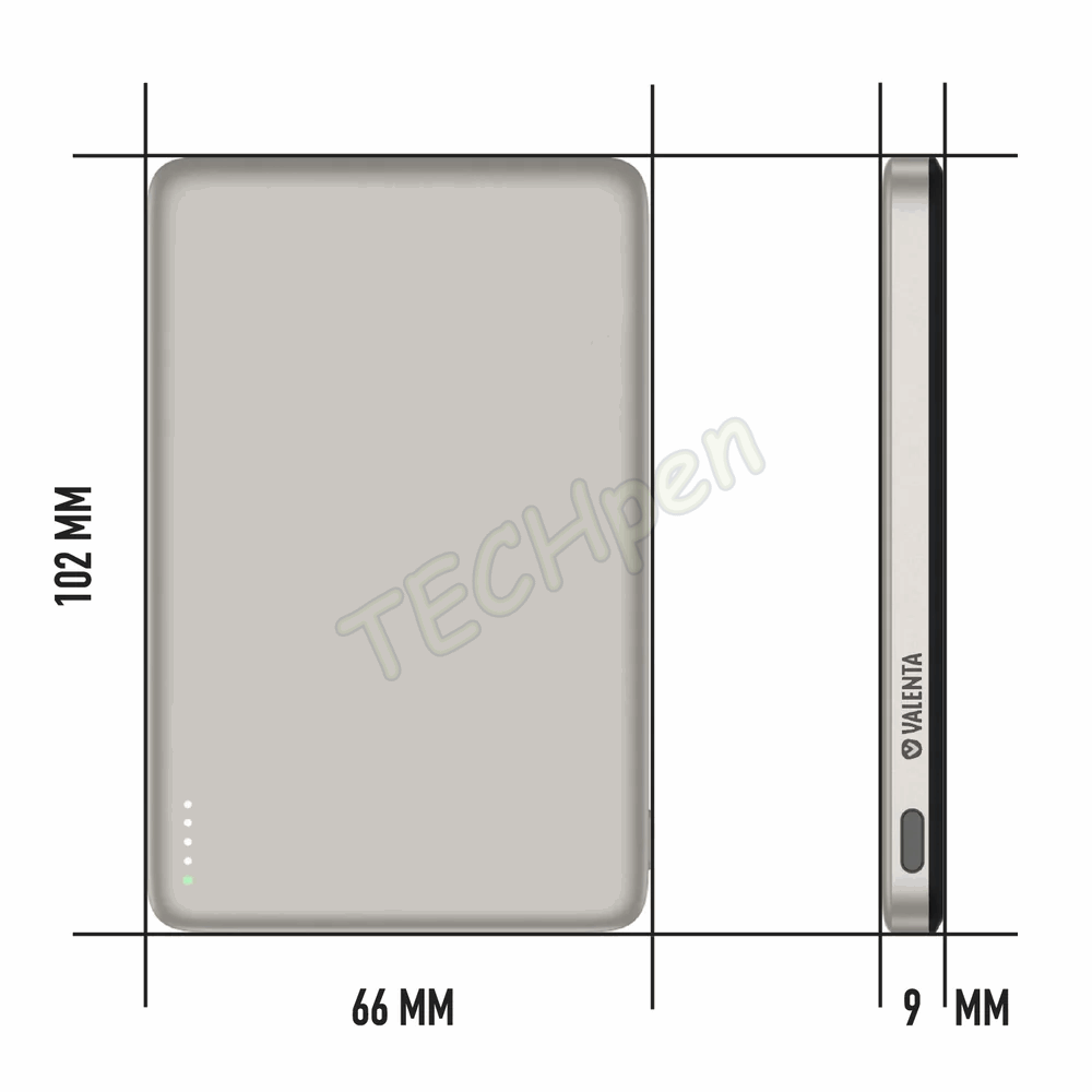 VALENTA 588874 POWERBANK MAGSAFE ULTRA SLIM 5000 MAH NATURALOAI