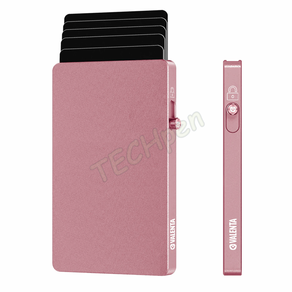 VALENTA 588317 CARD PROTECTOR ALUMINIUM MAG SAFE ROSE