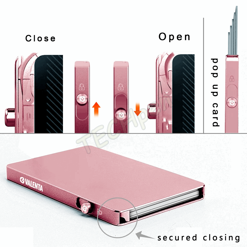 VALENTA 588317 CARD PROTECTOR ALUMINIUM MAG SAFE ROSE