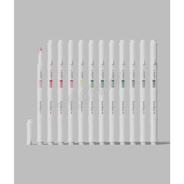 MORRIS JUST MWM-101 BAMBOO COLOUR PEN TWIN TYPE(SET) ORIGINAL 12 COLORS