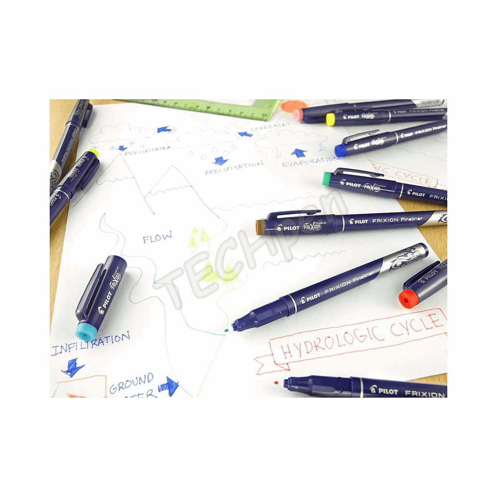 PILOT ΜΑΡΚΑΔΟΡΑΚΙ ΓΡΑΦΗΣ ΜΕ ΓΟΜΑ FINELINER FRIXION ΚΑΦΕ THERMOSENSITIVE INK SW-FF-BW