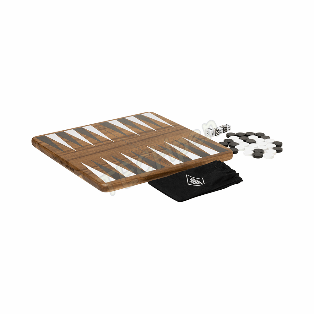 GENTLEMENS ACACIA WOOD BACKGAMMON SET GEN676