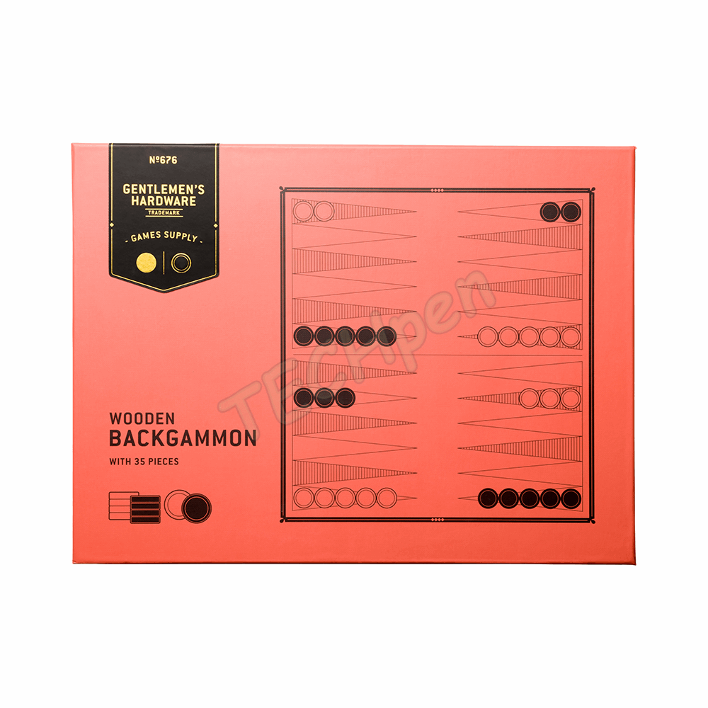 GENTLEMENS ACACIA WOOD BACKGAMMON SET GEN676