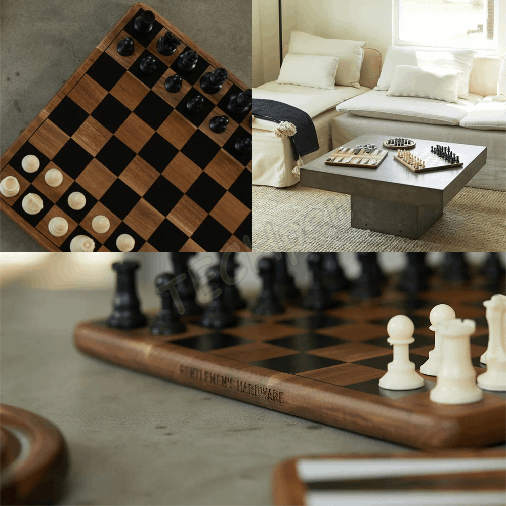 GENTLEMENS GAMES ACACIA WOOD CHESS SET GEN675