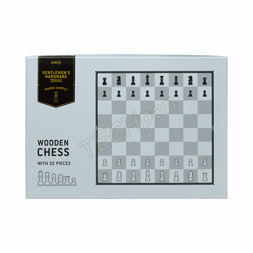 GENTLEMENS GAMES ACACIA WOOD CHESS SET GEN675