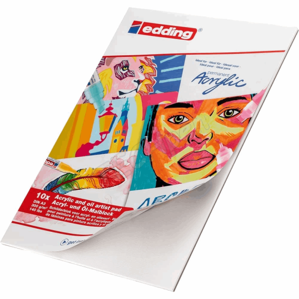 EDDING ACRYLIC&OIL ΜΠΛΟΚ ΕΛΑΙΟΓΡΑΦΙΑΣ Α3(30Χ42) 10φ 300gr ΛΙΝΟ ΧΑΡΤΙ ΛΕΥΚΟ 01.30010-A3