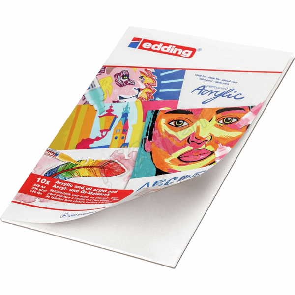 EDDING ACRYLIC&OIL ΜΠΛΟΚ ΕΛΑΙΟΓΡΑΦΙΑΣ Α4(21Χ29) 10φ 300gr ΛΙΝΟ ΧΑΡΤΙ ΛΕΥΚΟ 01.30010-A4