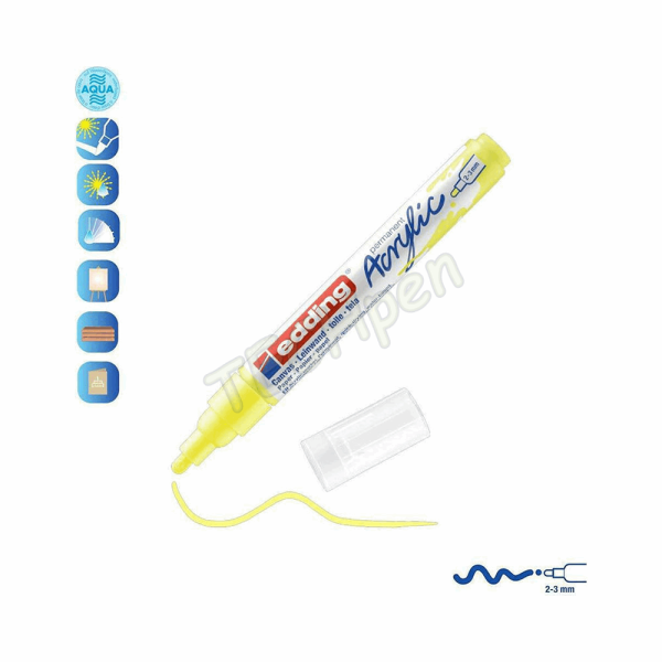 EDDING ΜΑΡΚΑΔΟΡΟΣ ΑΚΡYΛΙΚΟΣ 2-3mm FLUORESCENT YELLOW 01.5100/065