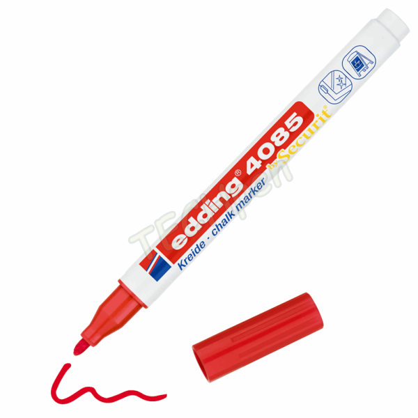 EDDING 4085 ΜΑΡΚΑΔΟΡΟΣ ΚΙΜΩΛΙΑΣ KREIDΕ BY SECURIT 1-2mm WATER BASED INK RED 4-4085002