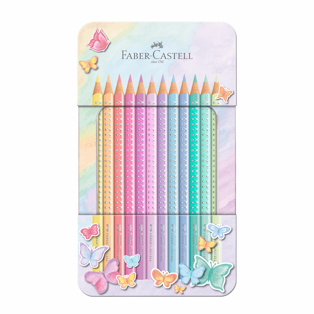 FABER CASTELL ΣΧΟΛΙΚΕΣ ΞΥΛΟΜΠΟΓΙΕΣ SPARKLE PASTEL RR201910 ΣΕΤ 12τμχ ΣΕ ΜΕΤΑΛΛΙΚΗ ΚΑΣΕΤΙΝΑ 12310560