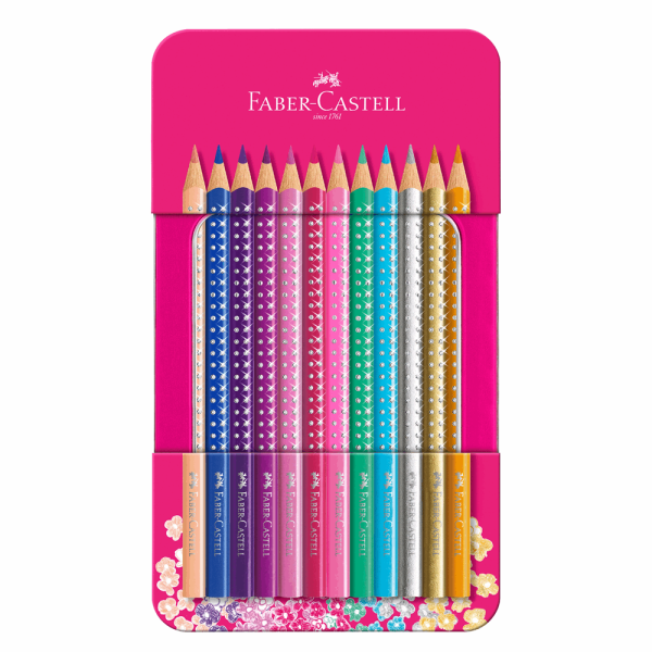 FABER CASTELL ΣΧΟΛΙΚΕΣ ΞΥΛΟΜΠΟΓΙΕΣ SPARKLE RR201737 ΣΕΤ 12τμχ ΣΕ ΜΕΤΑΛΛΙΚΗ ΚΑΣΕΤΙΝΑ 12310086
