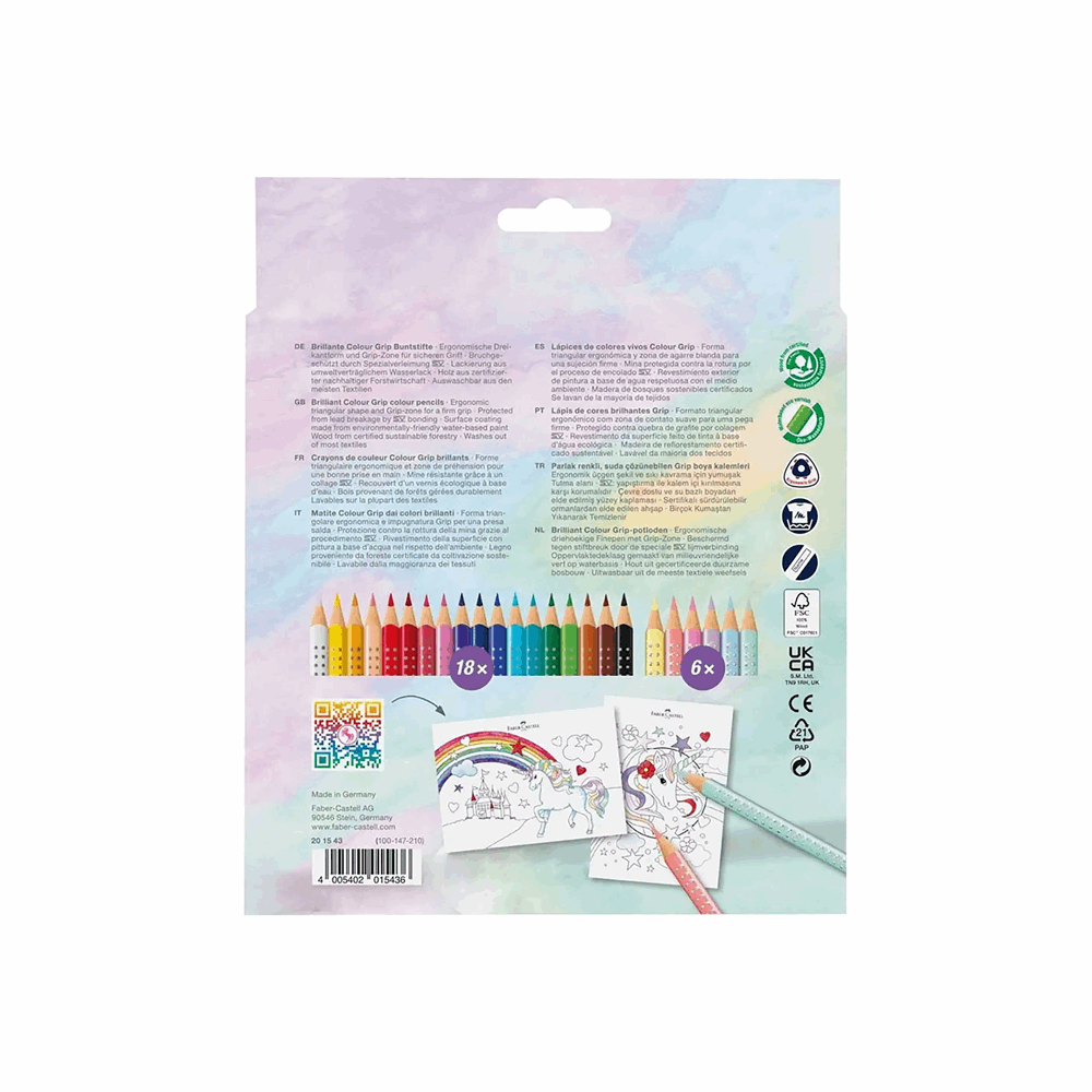 FABER CASTELL ΣΧΟΛΙΚΕΣ ΞΥΛΟΜΠΟΓΙΕΣ ΜΟΝΟΚΕΡΟΣ RR201543 ΣΕΤ 18τμχ GRIP ΚΑΙ 6τμχ SPARKLE PASTEL 12310763