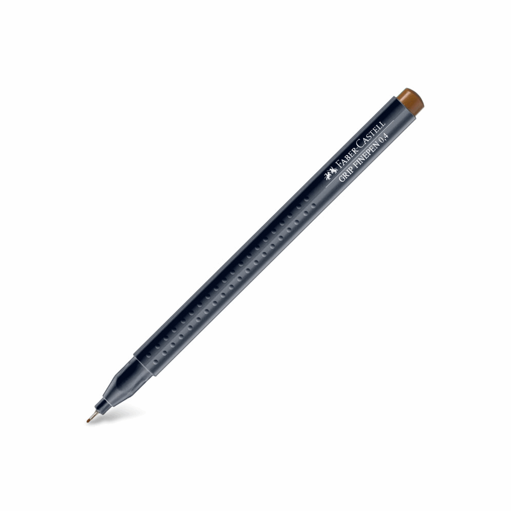 FABER CASTELL ΜΑΡΚΑΔΟΡΑΚΙ ΓΡΑΦΗΣ GRIP FINEPEN 0,4mm OF151680 PLANT BASED INK ΚΑΦΕ 12307656