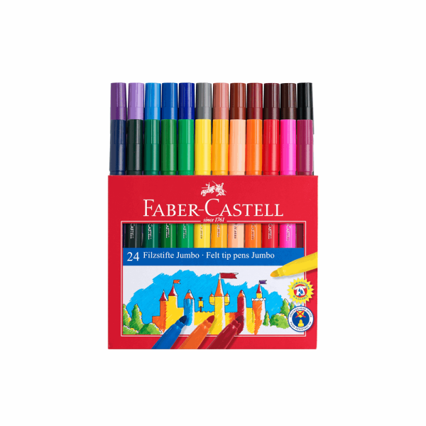 FABER CASTELL ΣΧΟΛΙΚΟΣ ΜΑΡΚΑΔΟΡΟΣ JUMBO RR554324 WASHABLE 24τμχ 12308677