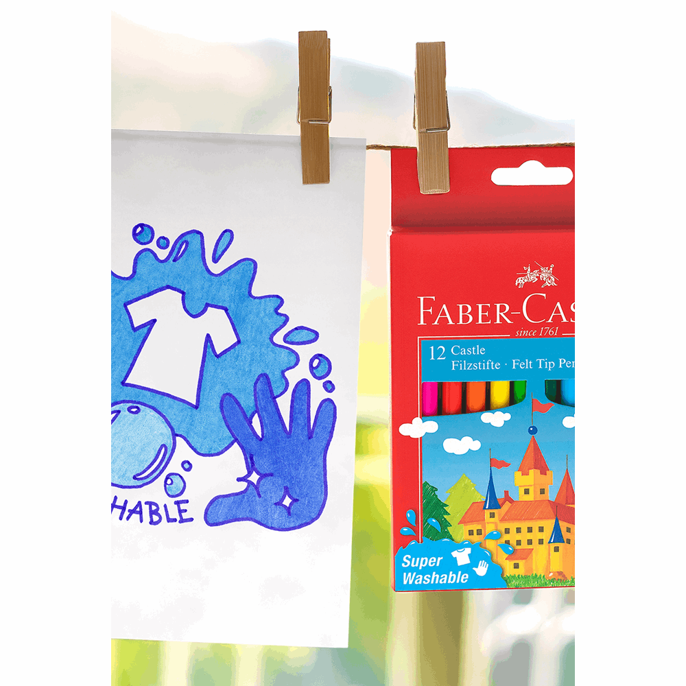 FABER CASTELL ΣΧΟΛΙΚΟΣ ΜΑΡΚΑΔΟΡΟΣ ΚΑΣΤΡΟ RR554201 SUPER WASHABLE 12τμχ 12310339