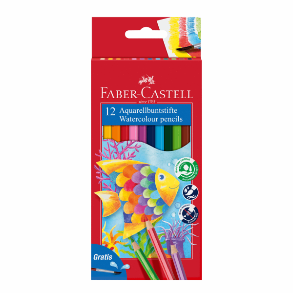FABER CASTELL ΣΧΟΛΙΚΕΣ ΞΥΛΟΜΠΟΓΙΕΣ AQUARELL RR114413 12τμχ ECOPENCIL ΚΑΙ ΠΙΝΕΛΟ 12302903