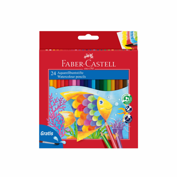 FABER CASTELL ΣΧΟΛΙΚΕΣ ΞΥΛΟΜΠΟΓΙΕΣ ΑΚΟΥΑΡΕΛΑΣ RR114425 24τμχ ECOPENCIL ΚΑΙ ΠΙΝΕΛΟ 12302904