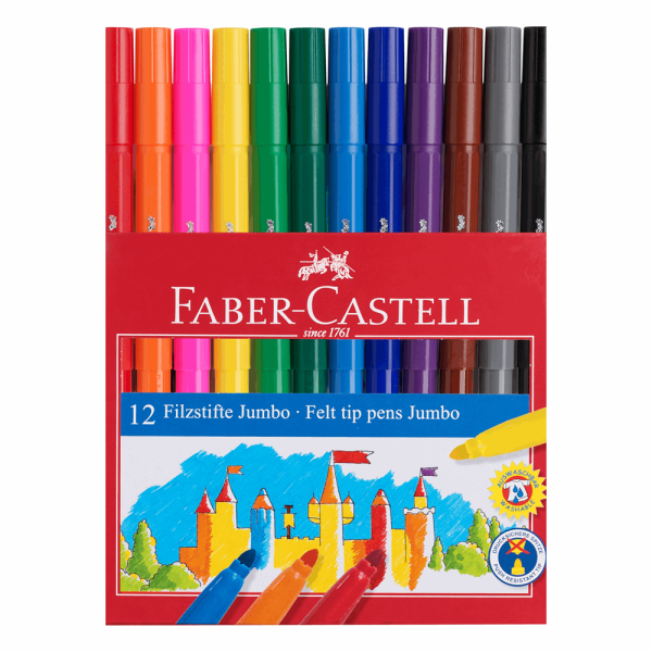 FABER CASTELL ΣΧΟΛΙΚΟΣ ΜΑΡΚΑΔΟΡΟΣ JUMBO RR554312 WASHABLE 12τμχ 12308676