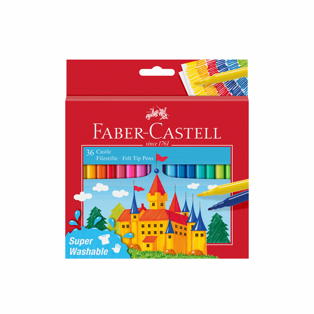 FABER CASTELL ΣΧΟΛΙΚΟΣ ΜΑΡΚΑΔΟΡΟΣ ΚΑΣΤΡΟ RR554203 SUPER WASHABLE 36τμχ 12310341