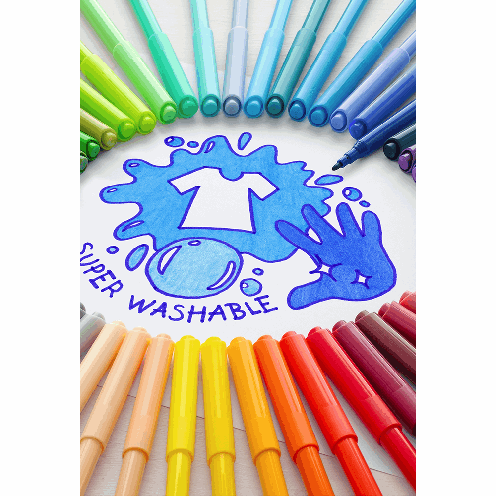 FABER CASTELL ΣΧΟΛΙΚΟΣ ΜΑΡΚΑΔΟΡΟΣ ΚΑΣΤΡΟ RR554203 SUPER WASHABLE 36τμχ 12310341