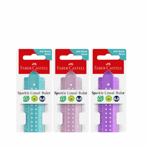 FABER CASTELL ΧΑΡΑΚΑΣ 30cm SPARKLE TD172030 SKY BLUE/ΡΟΖ/ΜΩΒ 12310893
