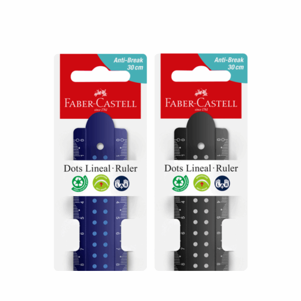 FABER CASTELL ΧΑΡΑΚΑΣ 30cm GRIP  TD172130 ΜΠΛΕ/ΜΑΥΡΟ 12310895