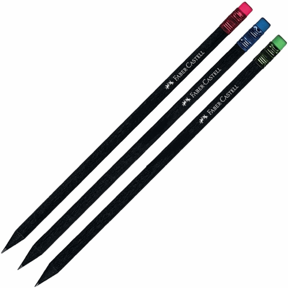 FABER CASTELL ΜΟΛΥΒΙ ΗΒ ΜΕ ΓΟΜΑ BLACK WOOD OF5242115/815090 ΜΑΥΡΟ 12308313