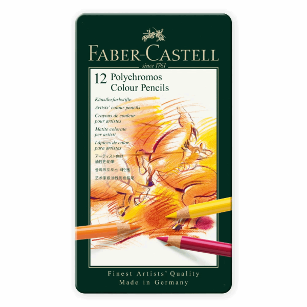 FABER CASTELL ΞΥΛΟΜΠΟΓΙΕΣ ΜΕΤΑΛΛΙΚΗ ΚΑΣΕΤΙΝΑ POLYCHROMOS 12τμχ 12302574 AG110012