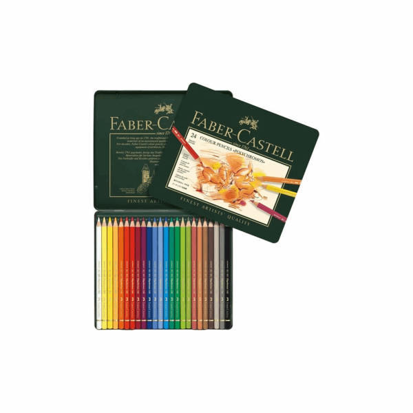 FABER CASTELL ΞΥΛΟΜΠΟΓΙΕΣ ΜΕΤΑΛΛΙΚΗ ΚΑΣΕΤΙΝΑ POLYCHROMOS 24τμχ 12302575 AG110024