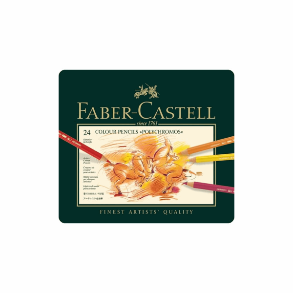 FABER CASTELL ΞΥΛΟΜΠΟΓΙΕΣ ΜΕΤΑΛΛΙΚΗ ΚΑΣΕΤΙΝΑ POLYCHROMOS 24τμχ 12302575 AG110024