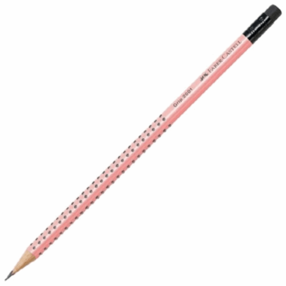 FABER CASTELL ΜΟΛΥΒΙ GRIP ΜΕ ΓΟΜΑ CORAL HB 12311174 OF100-180-445