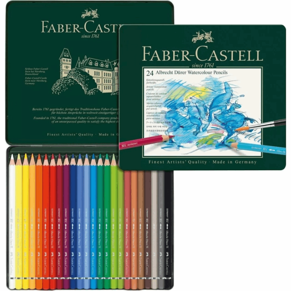 FABER CASTELL ΣΧΟΛΙΚΕΣ ΞΥΛΟΜΠΟΓΙΕΣ WATERCOLOUR ALBRECHT DUERER RR117524 ΣΕΤ 24τμχ ΣΕ ΜΕΤΑΛΛΙΚΗ ΚΑΣΕΤΙΝΑ 12302960