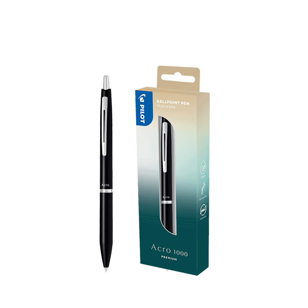 PILOT ΣΤΥΛΟ ΚΟΥΜΠΙ BALLPOINT ΜΑΥΡΟ ΜΕΛΑΝΙ BLISTER 1.0mm ACRO 1000 ΜΑΥΡΟ 230.435891