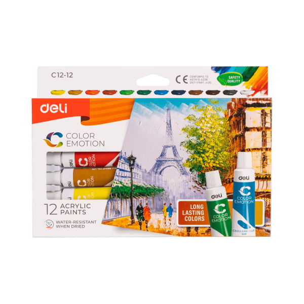 DELI ΧΡΩΜΑ ΑΚΡΥΛΙΚΟ 12ΧΡ 12ml COLOR EMOTION EC12-12 231.006127