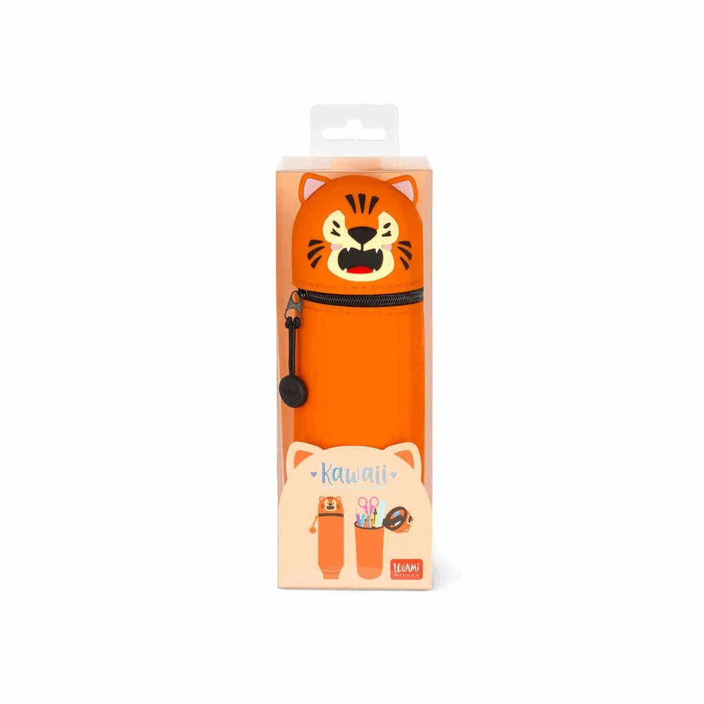 LEGAMI KA0018 2-IN-1 SILICONE PENCIL CASE - KAWAII - TIGER