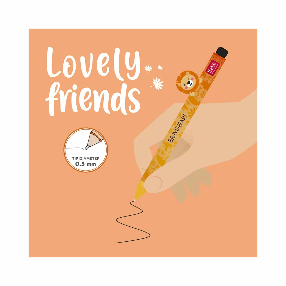 LEGAMI CPP0013 GEL PEN WITH ANIMAL DECORATION - LOVELY FRIENDS LION