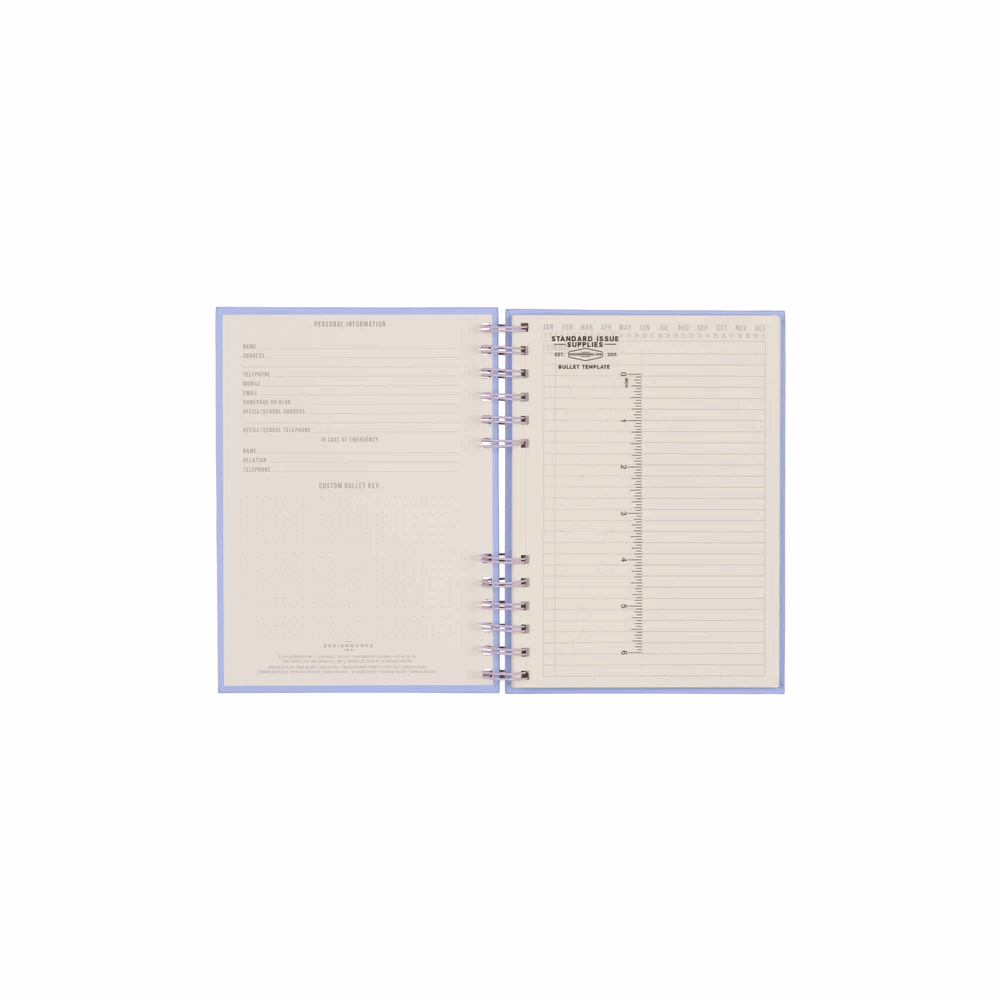 DESIGNWORKSINK JS892-2023EU STANDARD ISSUE PLANNER NOTEBOOK NO. 12 - LAVENDER + PERIWINKLE